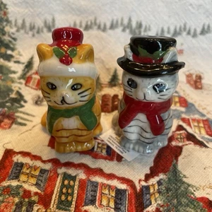 Cracker Barrel Weihnachten Katzen Mini Salz & Pfefferstreuer Set Urlaub 2025 Neu& - Bild 1 von 12