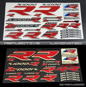 Reflective decals stickers graphic set for BMW Laminated S1000R red - Picture 1 of 9
