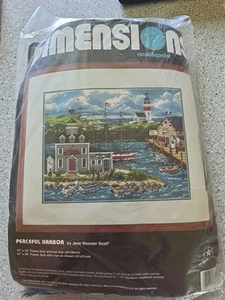 1995 DIMENSIONS Nadelspitzen-Set 2433 Peaceful Harbor Jane Wooster Scott versiegelt - Bild 1 von 8