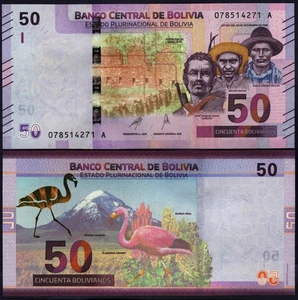 BOLIVIA 🇧🇴  P250* 50 BOLIVIANOS* ND 2019* SERIAL *A* UNC GEM* USA SELLER - Picture 1 of 1