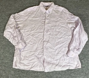 Ermenegildo Zegna Men’s 3XL Purple Long Sleeve Button Up Shirt 100% Linen Solid - Picture 1 of 8