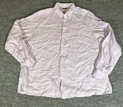 Ermenegildo Zegna Men’s 3XL Purple Long Sleeve Button Up Shirt 100% Linen Solid - Image 1 of 4