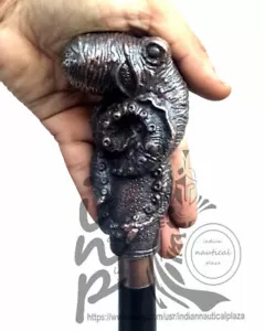 Designer Antique Octopus Solid Head Vintage Maritime Style Walking Stick Cane - Picture 1 of 6