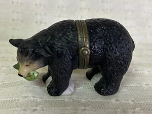 PHB Midwest of Cannon Falls Bear with Salmon Hinged Trinket Box - Picture 1 of 8