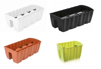 CROWN MODERN flower pot bridge for railing balcony box, 4 colours and 3 sizes - Image 1 of 4