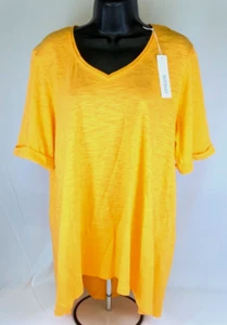 NWT CHICOS 2 Ultimate Tee Womens Short Sleeve V-Neck Orange* Large - Picture 1 of 6
