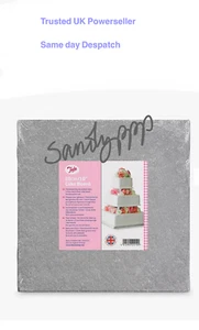 Tala Square Cake Board 10'' 12mm Thick - 25cm, Same Day Despatch - Picture 1 of 3