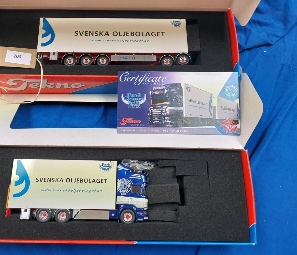 Tekno 70253 Scania R13 Combi 25.25 Patrick Carlssons Truck Trailer 1/50 Scale - Image 1 of 1