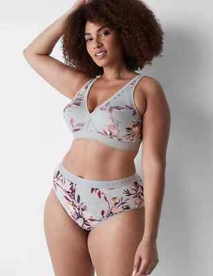 NUEVO Calzoncillo de Algodón Lane Bryant GRIS CACIQUE OTOÑO FLORAL PIERNA ALTA Talla 26 28 Foto 1 de 2