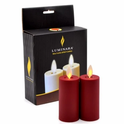 Luminara Prayer Moving Wick Votive Candle, Flameless 2PCS Red With Time Remote - Image 1 of 4