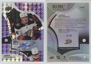2021 Upper Deck Allure Rookies Purple Diamond /10 Jamie Drysdale Rookie Auto RC