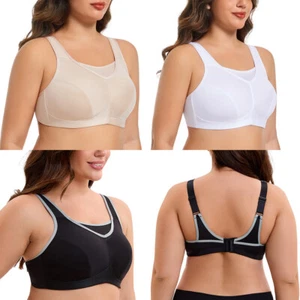 Ladies Sports Bra High Impact Plus Size Non Wired Unpadded Comfort Bra 34-50 - Picture 1 of 39