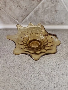 Fenton Bernstein Bonboniere Daumenabdruck Stretch Glas gefaltet Blütenblatt Rand Vintage Herbst - Bild 1 von 4