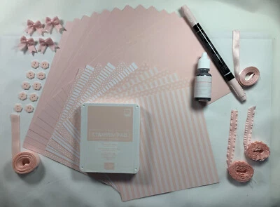 Stampin' Up! Suministros en color POWDER PINK - Cartulina, tinta, recarga, marcador +++ Foto 1 de 4