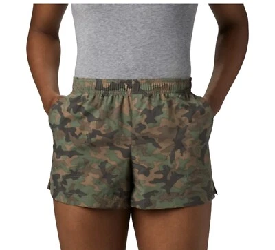 Pantalones Cortos Columbia Nuevos con Etiquetas XL Camuflados Río Arena Cintura Elástica Ejército Senderismo Aire Libre $50 Foto 1 de 4