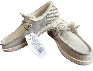 HEY DUDE WENDY Women’s FUNK WOOL LIGHT GREY Slip-on  Shoe Size W8 - Picture 1 of 4