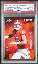 PSA 10 Trevor Lawrence 2021 Leaf Hype #49 Rookie Card Orange Blank Back #1/1