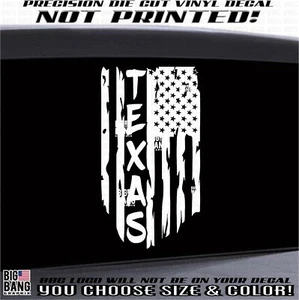 TEXAS Vertical Distressed USA FLAG Vinyl Decal Sticker Native Home State TX Born - Picture 1 of 4