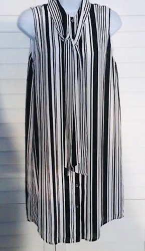 Abito Michael Michael Kors donna taglia 4 nero bianco senza maniche a tubino nuovo con etichetta