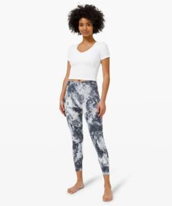 Neu mit Etikett lululemon Wunder Under High-Rise Tight 25" Größe 6 Marmorfarbe blau marineblau weiß - Bild 1 von 6