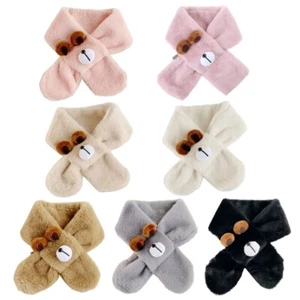 Cartoon Neck Scarf Baby Girls Boys Short Cross Scarf Winter Autumn Neck Warmer - Picture 1 of 14