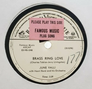 78 JUNE VALLI MANY ARE THE TIMES BRASS RING LOVE RCA 20-5298 PROMO WHITE LABEL - Picture 1 of 2