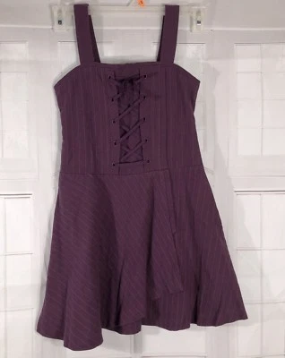 American Girl Jumper Dress Size 10 Purple w/ Pinstripes - Image 1 of 4