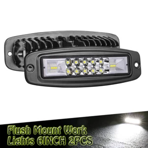 2X6” 96W Flush Mount LED Work Light Bar Combo Driving Lamp Truck Rear Bumper UTV - Bild 1 von 11
