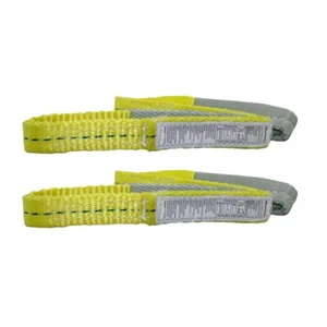 2 Pack 1x3ft 2-Ply Flat Polyester Heavy Duty Web Sling Lifting Tow Straps 6200LB - Picture 1 of 13