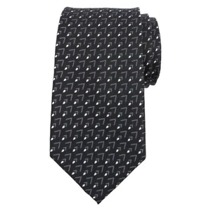 MODI MODA Mens Silk Tie Black Silver Woven 3.0 Designer Dress Fashion Necktie - Picture 1 of 6
