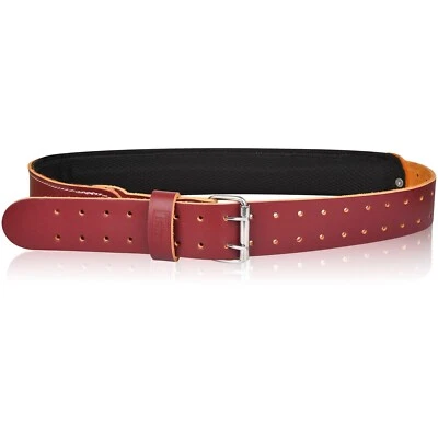 Trutuch Brown Leather Foam Padded Work Belt 2.5" | Work Tool Belt