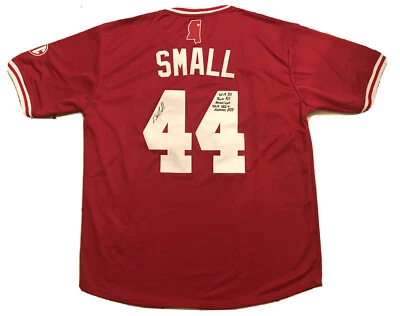 Ethan Small SIGNED #44 Mississippi State Bulldogs sz XL jersey w/ inscriptions - Image 1 of 4
