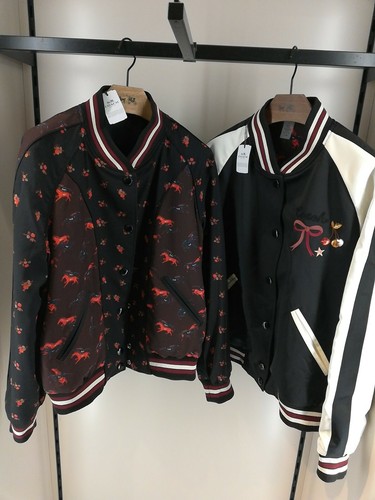 Giacca souvenir reversibile ricamata COACH cavallo fiocco ciliegie orig $595 XS