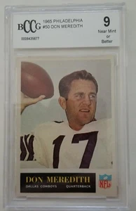 1965 Philadelphia #50 Don Meredith Dallas Cowboys RC BCCG 9 NM+ - Picture 1 of 3