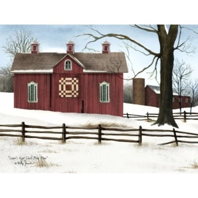 Billy Jacobs Canvas Print LOVER'S KNOT QUILT BLOCK BARN 12"x16"  Country Farm - Image 1 of 2