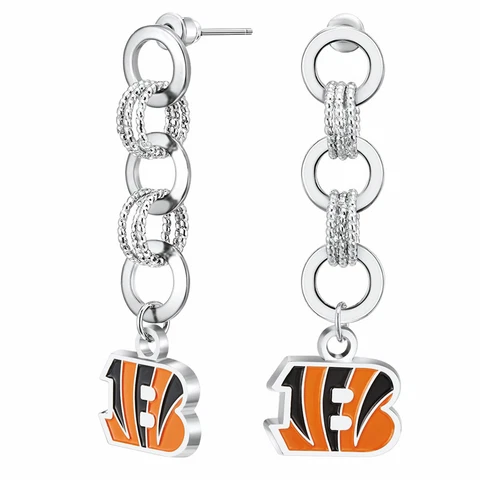 Cincinnati Bengals Circle Links Post Earrings Cover