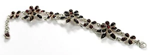 Pulsera Real Floral Floral de Plata Esterlina Sólida 925 8 en 29 g - Imagen 1 de 4