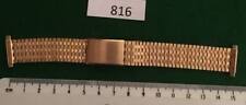 Gents top Quality Gold Plate Adjustable Watch Strap Bracelet Band 16-20 mm