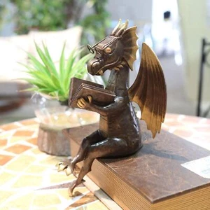 Dragon Reading Book Statue Decor Dragon Statue for Garden Housewarming - Bild 1 von 7