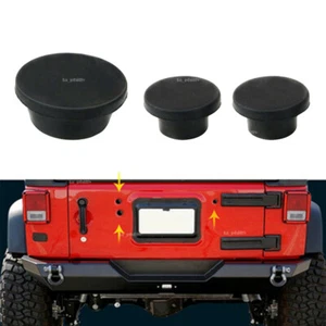 3x Tailgate Rubber Plug Dust Plugs Decor Cover Trim For Jeep Wrangler JK 07-18 - Imagen 1 de 8