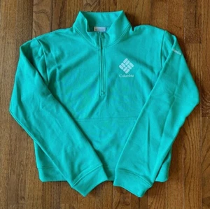 Columbia Women's French Terry Half Zip Pullover Sweatshirt, Bright Green, Size S - Picture 1 of 6