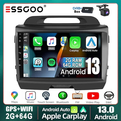 DAB+ 2+64G Autoradio Für KIA Sportage 3 2010-2016 Android 13 Carplay GPS NAV Kam - Bild 1 von 4