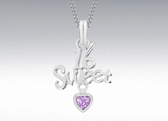 Argento Pietra Rosa Dolce 16 Ciondolo - Immagine 1 di 1