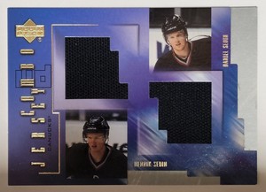 2001-02 Upper Deck Combo Jerseys Henrik Sedin Daniel Sedin #C-SS Rookie RC