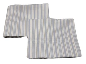 Set of 2 Grey, Gold, White Striped Flannel PillowCases  19 X 30 Standard/queen - Picture 1 of 4