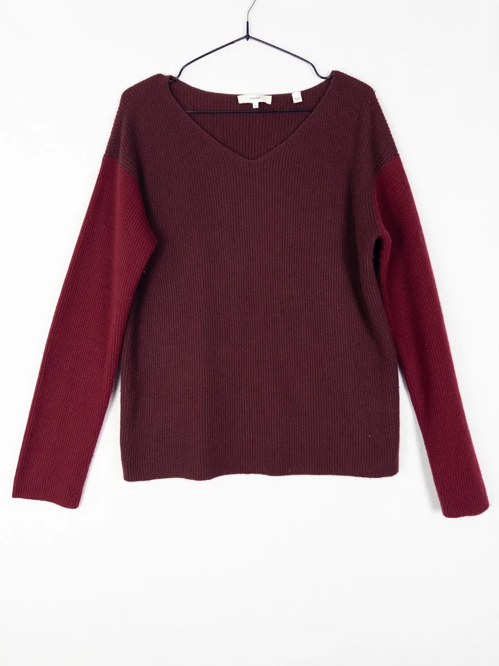 Suéter Vince Mezcla Lana Cachemira Mujer M Bloques de Color Pullover Tejido Cuello en V Foto 1 de 4