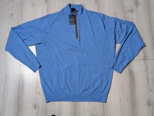 Maglione uomo PETER MILLAR nuovo GRANDE corona artigianale escursionista flex blu logo - Foto 1 di 13