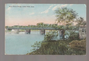 Cedar Falls IOWA 1914 MAIN STREET BRIDGE Highway Road Bridge IA B1 - Picture 1 of 2