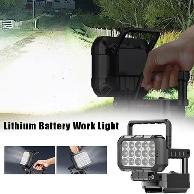 For Battery Flashlight Portable LED Spotlight Floodlight Dual Charging Port NEW~ - Image 1 of 4