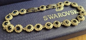 Swarovski Angelic Blue Round Cut Bracelet Rhodium Plated 16.5–18cm, Box/Bag - Picture 1 of 10
